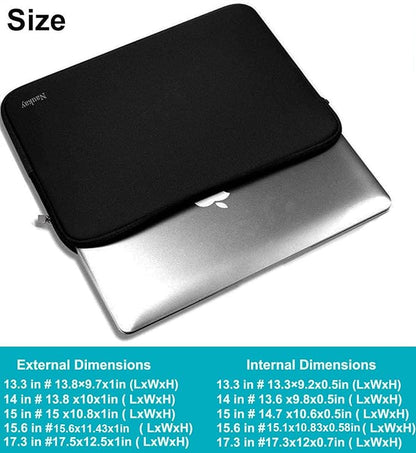 Naukay Laptop Sleeve Case, 15.6 Inch,Resistant Neoprene Notebook Computer Pocket Case/Tablet Briefcase Carrying Bag Compatible Asus/Dell/Fujitsu/HP/Sony/Toshiba/Acer- (Black)
