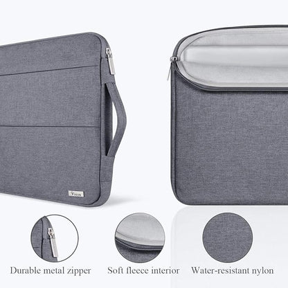 Voova 14 15 Inch Laptop Sleeve Case, Waterproof Computer Bag Cover Compatible with MacBook Air 15 M2/M3/M4 2022-2025, MacBook Pro 15, Hp chromebook 14, 14-15” Dell Lenovo Acer Asus, Grey