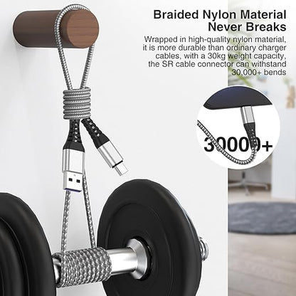5Pack Short USB C Type C Cable 1FT,Nylon Braided Fast Charging 3A Quick Charger Cord,USB A to Type C Charger Cord Cable for iPhone 15 Samsung Galaxy S20 S10 S9 S8 Plus S10E, Note 20 10 9 8, Moto G7 G8