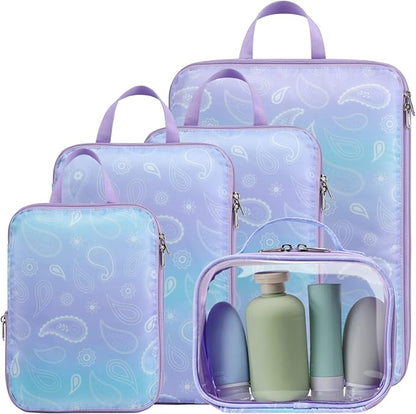 Cambond Compression Packing Cubes for Travel Women - Expandable Travel Bags Luggage Organizers Travel Essentials Compression Cubes for Travel Carry on Suitcases Organizer