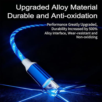 USB Cable PD Fast Charger Lighted Up (USB C TO C Starry Blue)Mobile phone data cable, charging cable, supports data transfer, 39-inch, TPE material, compatible with almost all Type-C devices.