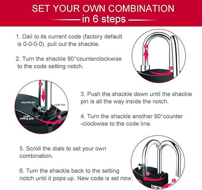 ZHEGE Travel Locks, TSA Approved Locks for Luggage, Baggage, 4 Digit Combination Zipper Padlocks for Backpack, Tent, Gym Locker (2 Pack, Black)