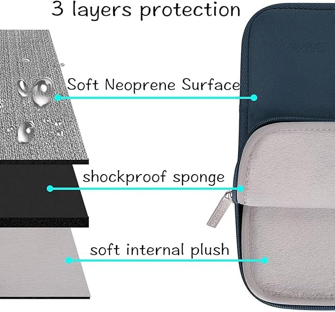MOSISO Laptop Case 13.3 inch, 13-13.3 inch Laptop Sleeve Bag Compatible with MacBook Air/Pro 13/Pro 14 M5 M4 M3 M2 M1, HP Dell ASUS Lenovo, Neoprene Computer Sleeve Bag with Small Case, Haze Blue