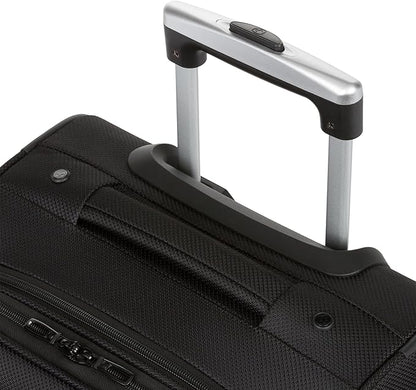 SwissGear Sion Softside Expandable Luggage – Large Checked Suitcase with 360 Degree Wheels & Retractable Handle – 29 Inch, Perfect for 7-9 Night Trips – Black