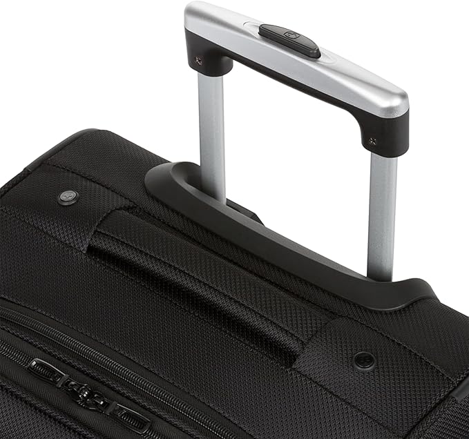 SwissGear Sion Softside Expandable Luggage – Medium Checked Suitcase with 360 Degree Wheels & Retractable Handle – 25 Inch, Perfect for 1-7 Night Trips – Black