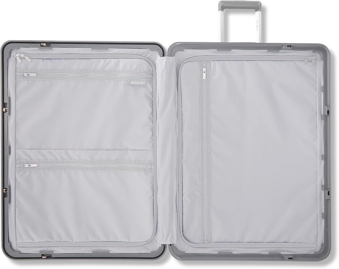 Framelock Max 29” Large Checked Hardshell Zipperless Luggage - Highly Secure Integrated Eazylock™ Mechanism - RightHeight™ Adjustable Handle - 360° Spinner Wheels - Airline Approved - Glacial Silver