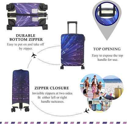 Explore Land Travel Luggage Cover Suitcase Protector Fits 23-26 Inch Case (Fireworks, M)