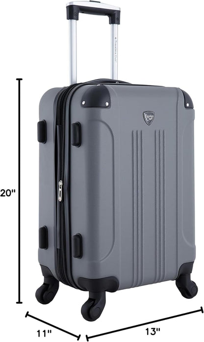 Travelers Club Chicago Hardside Expandable Spinner Luggage, Charcoal, 20" Carry-On