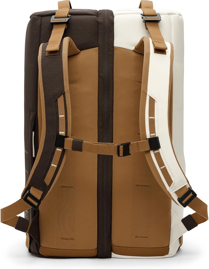 Db Journey Roamer Pro Split Duffel Bag, Travel Duffel Backpack, Convertible Weekender with Ergonomic Straps for Comfort, Carry On with Roller Bag Hook Up System, 50L - Cappucino