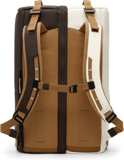 Db Journey Roamer Pro Split Duffel Bag, Travel Duffel Backpack, Convertible Weekender with Ergonomic Straps for Comfort, Carry On with Roller Bag Hook Up System, 50L - Cappucino