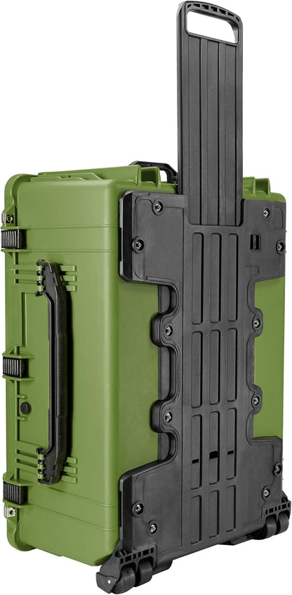 Eylar 31.5" X-Large Protective Roller Hard Case for Cameras, Drones, Tools, and AV Equipment with IP67 Waterproof, Shock Resistant, and Customizable Foam Inserts (OD Green)