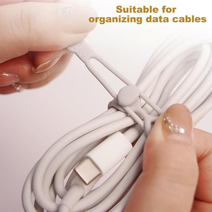10 colors of silicone cable ties +10 data cable fixers, suitable for binding headphones, charging cables, curtains and umbrellas. It is a good gift for families, schools and offices