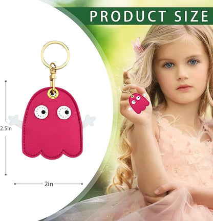 Leather Keychain Case Holder Compatible with Apple AirTag, GPS Airtag Keychain Finder Tracker with Key Ring, Anti-Scratch Protective Air Tag Cover