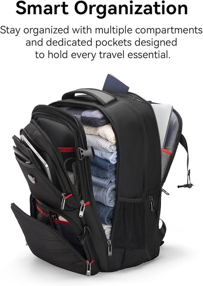 CROSSGEAR Travel Backpack, 30-40L Expandable, 17.3 Inch Large Travel Laptop Backpack, TSA-Friendly Carry On Luggage Airline Approved, Multi-Pocket, Water Resistant Casual Daypack for Men