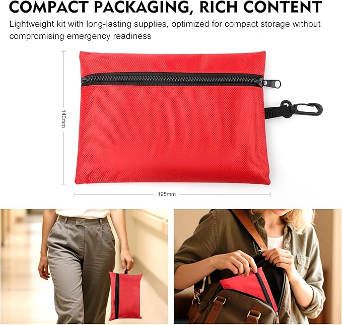 Mini First Aid Kit for Minor Cuts, Scrapes, Sprains, Burns, 194Pcs Portable Compact First Aid Kit for Home, Car, Travel, Camping and Outdoor Emergencies