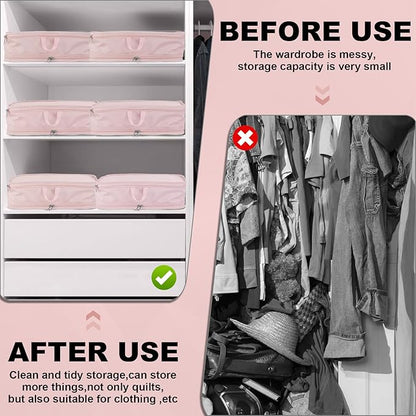 Extra Large Compression Packing Cubes for Travel Essentials, 2 Pack Expandable Travel Cubes for Packing Bags Suitcase Organizer, Pink