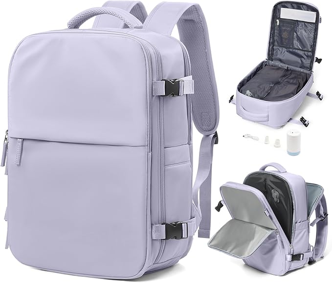 Vacuum Backpack With Pump Large Travel Laptop Backpacks For Women Men Carry On Backpack Vacpack Backpacks With Vacuum Compression Purple