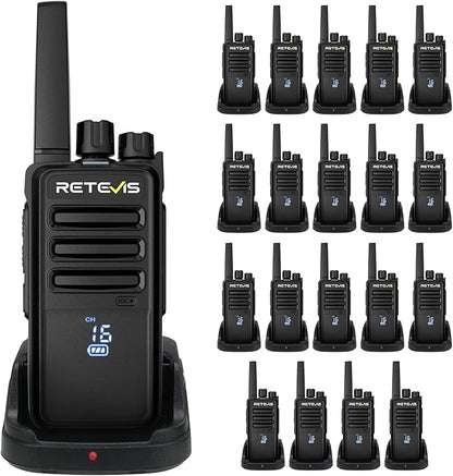 Retevis RT68H Long Range Walkie Talkies,Two Way Radio Rechargeable,Visualization,Ease of use,Hidden LED Display,Keylock,VOX,Heavy Duty 2 Way Radios for Adults for School Plant Healthcare(20 Pack)