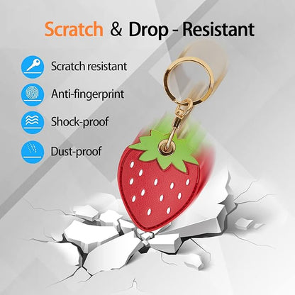 Leather Keychain Case Holder Compatible with Apple AirTag, GPS Airtag Keychain Finder Tracker with Key Ring, Anti-Scratch Protective Air Tag Cover