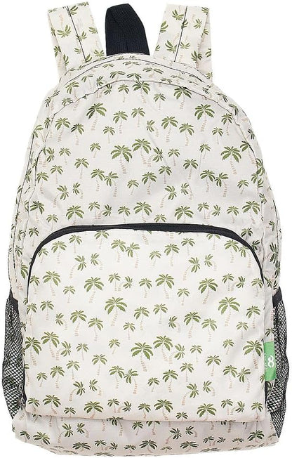ECO CHIC Hiking Lightweight Packable Backpack - Foldable Daypack for Travel & Hiking & Outdoor Adventures - Waterproof Backpack from Recycled Materials (Palm Tree Beige)