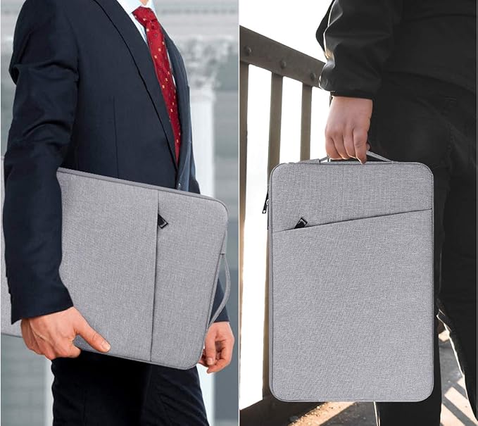 15.6-16 Inch Laptop Sleeve Case for 16 Inch HP Dell/ASUS VivoBook Go/HP Omnibook 16/Pavilion Envy/Lenovo ThinkPad IdeaPad Computer Bag, Light Grey