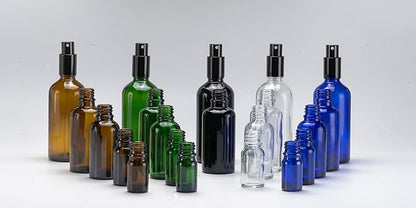 YIZHAO Green Glass Spray Bottles 4oz, with Small Fine Mist Spray, Metal Cap, Refillable for Essential Oil,Travel,Cleaning,Perfume,Aromatherapy,Makeup – 4 Pcs