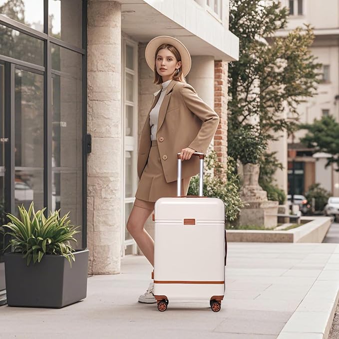 Krute Luggage Sets 5 Pieces Suitcase Set Hard Shell Carry On Luggage with Spinner Wheels TSA Approved Durable PC+ABS Hard Side Suit Case