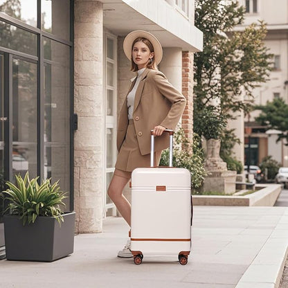 Krute Luggage Sets 5 Pieces Suitcase Set Hard Shell Carry On Luggage with Spinner Wheels TSA Approved Durable PC+ABS Hard Side Suit Case