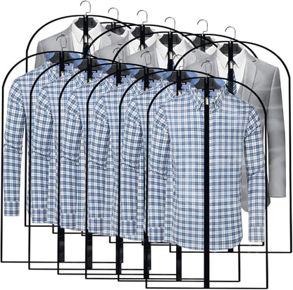 Garment Bags for Hanging Clothes (Set of 12) Suit Cover Travel Garment Bag for Closet Clothes Storage Bag Plastic Suit Bags for Closet Storage Bag with Zipper for Coats, Jackets, Shirts