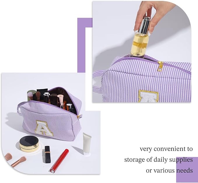 YOOLIFE Gifts for Grandma - Personalized Birthday Gifts for Grandma, Monogram Initial Makeup Bag Make Up Bag for Women N