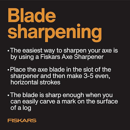 Fiskars X25 Splitting Axe, 28" Wood Splitting Axe for Medium to Large Size Logs with Shock Absorbing Handle and Sheath, Split Firewood, Forged Steel Blade, Bushcraft Gear and Camping Hatchet