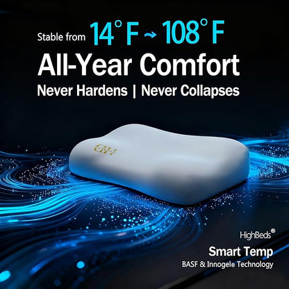 Cervical Neck Pillow for Neck Pain Relief- Memory Foam Pillow for Side and Back Sleepers, BASF Support with Ergonomic Pillow