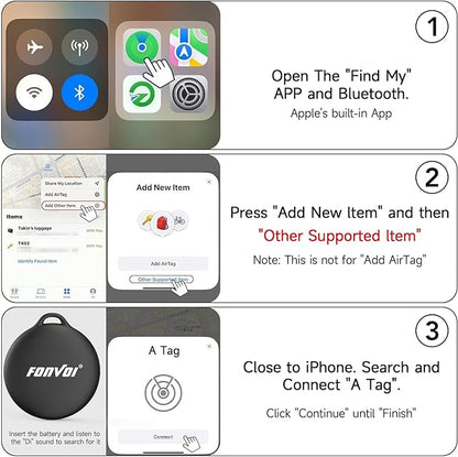 New [Apple MFi Certified] (iOS Only) Air Tags-4 Park, Bluetooth Tracker Tag for Apple Find My, Replaceable Battery, Key Finder and Item Locator Smart Tag for Keys, Bags, Luggage, Pets, Wallet