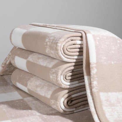 CAI TENG Fleece Throw Blankets Lightweight Warm Soft Cozy Kids Blanket Pet-Friendly Bulk Fleece Blanket Solid for Home, Bed, Sofa, Dorm, Office, Gifts, Outdoor Plaid Beige 6 Pack 50 x 60 inch