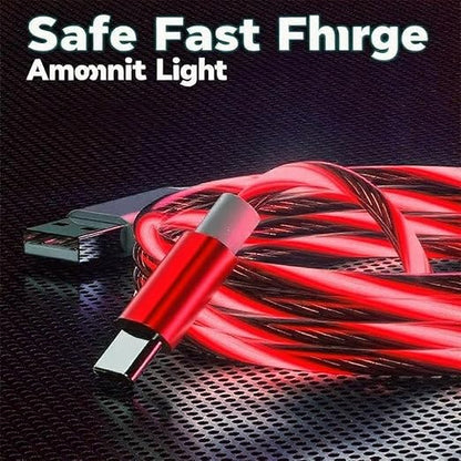 USB Cable PD Fast Charger Lighted Up (USB A to C Red),Mobile Phone Data Cable, Charging Cable, Supports Data Transfer, 39-inch, TPE Material, Compatible with Almost All Type-C Devices.