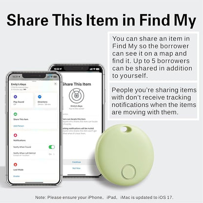 Reyke Smart Tag, Air Tracker Luggage Tracker, Works with Apple Find My (iOS Only), Item Locator for Key, Luggage, Backpack, Wallet, IP67 Waterproof, Green