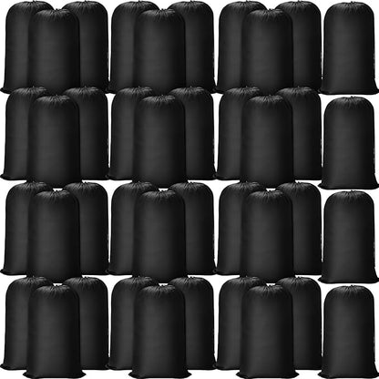 Sanwuta 40 Pcs 38" x 24" Large Laundry Bags with Drawstring Travel Laundry Bag Bulk Lock Closure Reusable Washable Heavy Duty for Dirty Clothes College Dorm Apartment(Black)