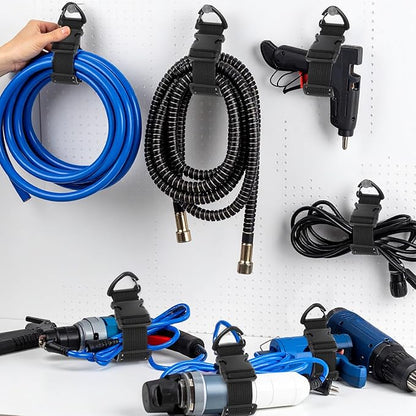 18 Pack Extension Cord Holder Organizer with Triangle Clips, 17" Adjustable Heavy Duty Cord Storage Straps for Home Workshop RV Garage Organization for Cables Hoses Ropes