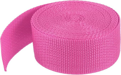 MECCANIXITY Lightweight Polypropylene Webbing Strap 1 1/2" 5 Yard Backpack Strapping Band Rose Red for Outdoor Luggage Cargo Straps