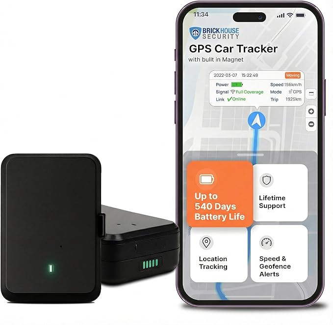 Brickhouse Security EON Odyssey GPS Tracker for Vehicles & Assets – Magnetic Waterproof 4G LTE Asset & Vehicle GPS Tracker with Long Battery Life, Real-Time Tracking, Geofence & Tamper Alert