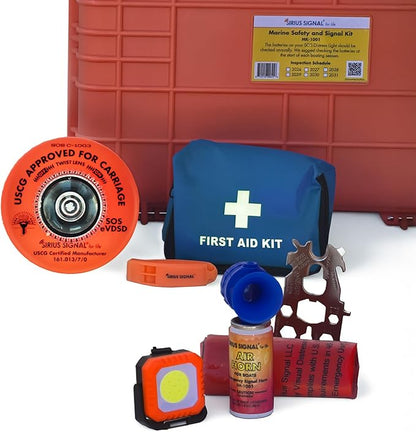 Sirius Signal MK-1001 Boating Safety and Emergency SOS Kit - Complete Visual, Audible, and First Aid System - USCG Approved