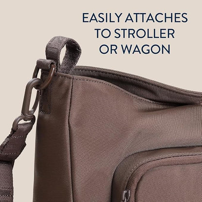 Itzy Ritzy Belong Cargo Caddy - Attaches to Stroller or Wagon; Also Includes Shoulder/Crossbody Strap (Mocha)