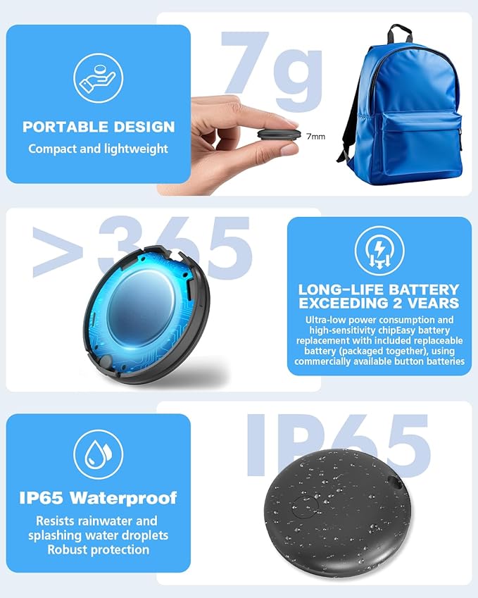 Air Tags for Android,Air Tags-4 Pack Android,2 Year Battery Life,Android Tracker Tags with 4 Case,Google Find Trackers for Google'S Find Hub App,IP65 Waterproof Luggage Tracker for Keys
