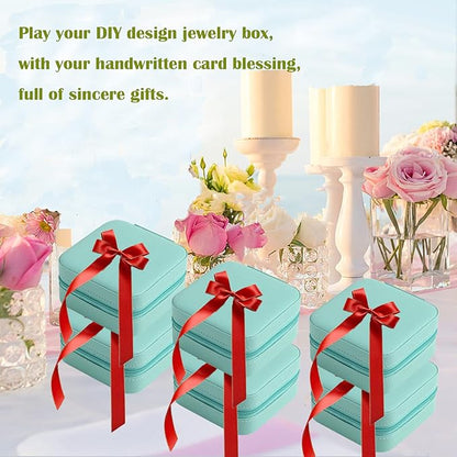 Travel Jewelry Case Bridesmaid Gifts Box,12 Pack Small Jewelry Box Mini Jewelry Organizer,PU Leather Portable Earring Storage Box for Women Girls Bridesmaid Proposal Gifts