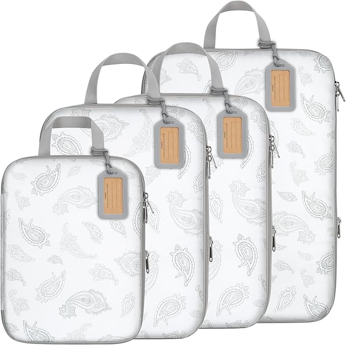 Cambond Compression Packing Cubes for Travel Women - Expandable Travel Bags Luggage Organizers Travel Essentials Compression Cubes for Travel Carry on Suitcases Organizer