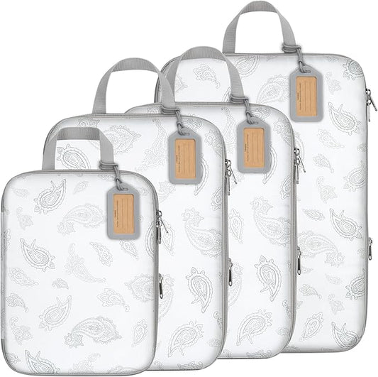 Cambond Compression Packing Cubes for Travel Women - Expandable Travel Bags Luggage Organizers Travel Essentials Compression Cubes for Travel Carry on Suitcases Organizer