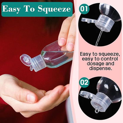 10 Pack Empty 3.4 oz Travel Bottles Tsa Approved Leakproof Plastic Squeezable Small Bottles for Toiletries Liquids Travel Essentials with Black Flip Cap