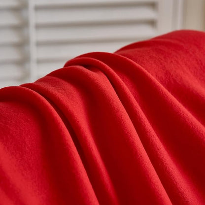 CAI TENG Fleece Throw Blankets Bulk Soft Lightweight Solid Warm Kids Blanket Cozy Christmas Fleece Blanket for Couch Bed Travel Wedding Gifts Outdoor 6 Pack Red 50 x 60 inch