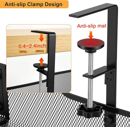 30'' Under Desk Cable Management - No Drill Installation Cable Management Tray, Modern Cord Organizer for Office/Home Desk, Fits Power Strips & Wires(Black, XXL)