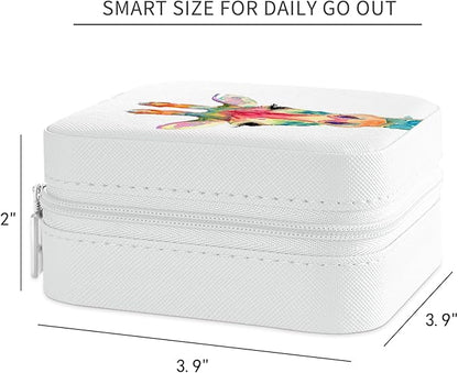 MAYCARI Jewelry Box with Cute Giraffe Pattern Design, PU Leather Jewelry Travel Organizer Case-Rings/Earrings/Necklace Storage Box for Women Birthday Mom Friends Her Bridesmaids Girls Teenage s